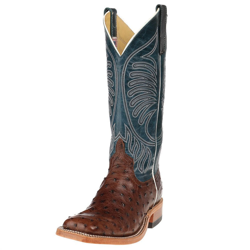 Men's Kango Tobac Mad Dog Full Quill Ostrich Cowboy Boot
