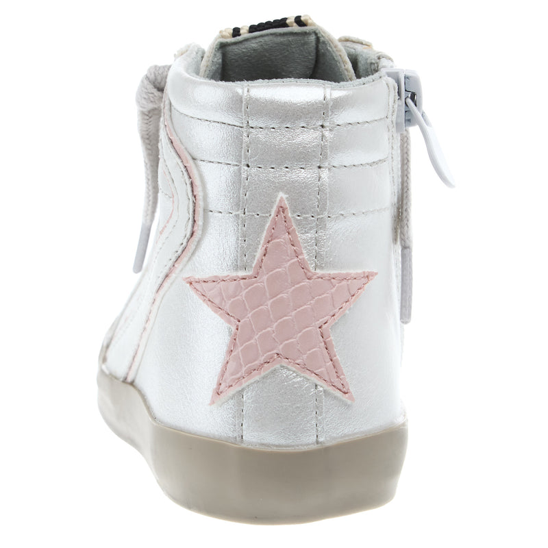 Shu Shop Rooney Toddlers Metallic White High Top Sneaker