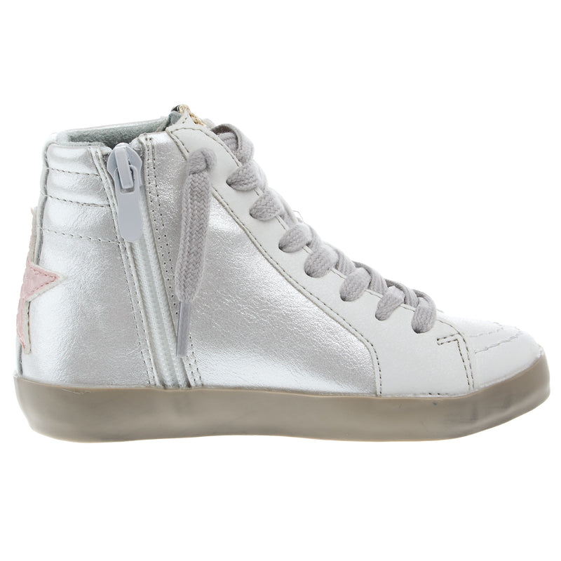Shu Shop Rooney Toddlers Metallic White High Top Sneaker