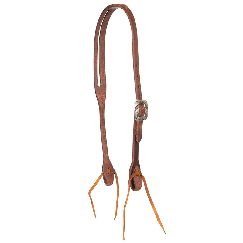5/8in Harness Slot Ear Headstall w/Blue Iron Buckle