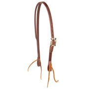 5/8" Harness Slot Ear Headstall with a Brown Iron Buckle