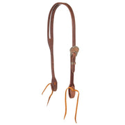 5/8" Harness Slot Ear Headstall with a Copper Flower Buckle