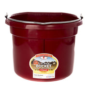8 Quart Burgandy Flat Back Plastic Bucket