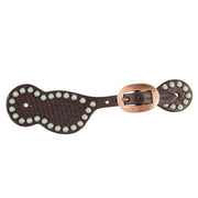 Ladies Turquoise Dot Copper Buckle Spur Straps