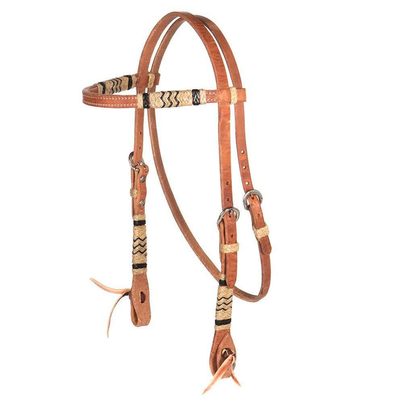 NRS Harness Leather and Rawhide Browband Headstall