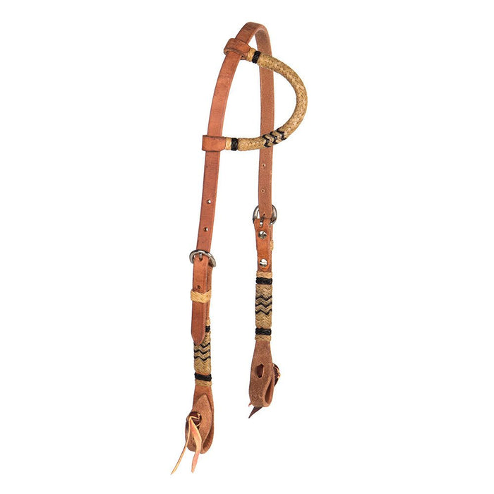 Harness Leather and Rawhide Single Ear Headstall