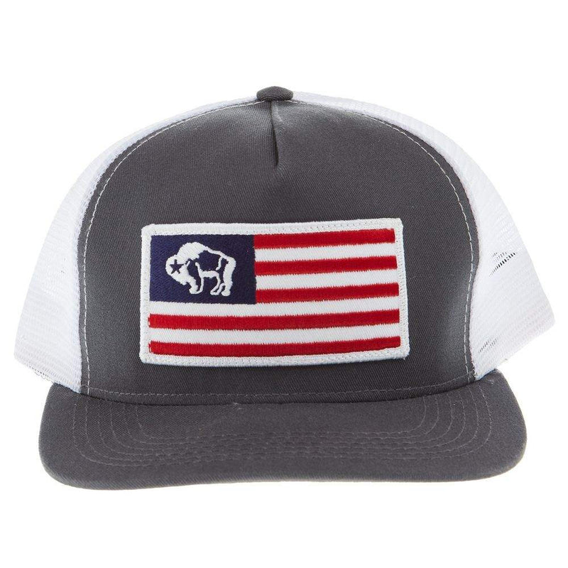 Hooey Grey and White Flag Patch Cap