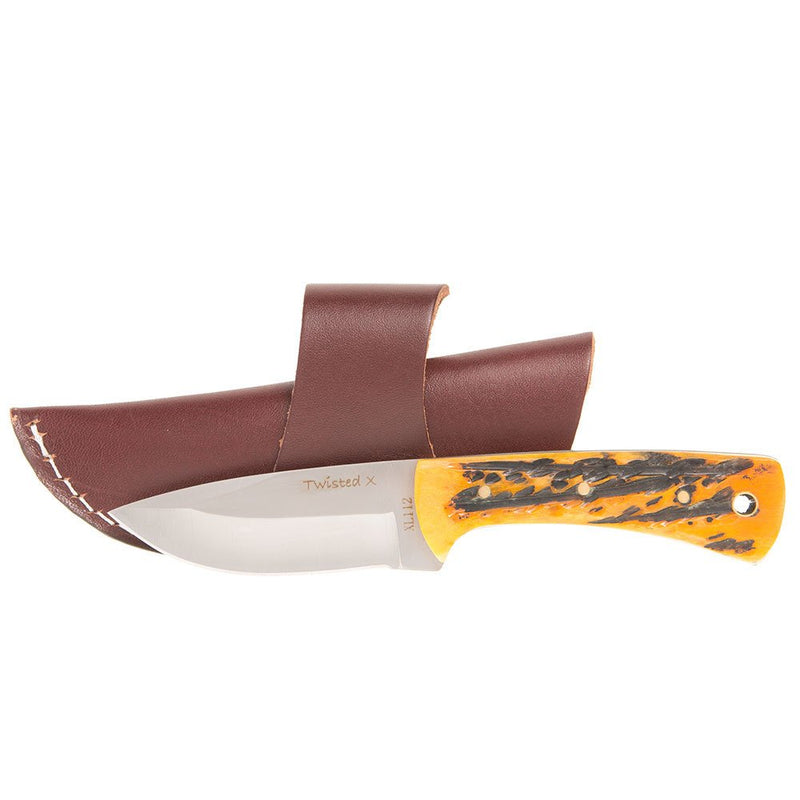 Twisted X Fixed Blade Aged Bone Knife