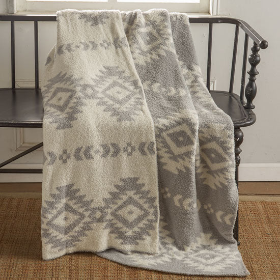 Carstens Hazy Gray Southwest Soft 50x60 Throw Blanket