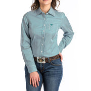 Ladies Teal Tencel Button Down Shirt