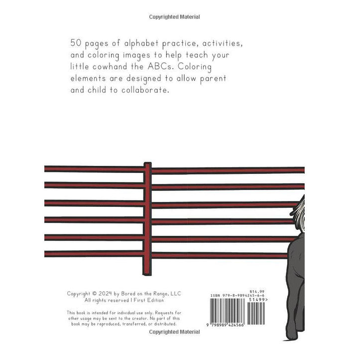 Bored On The Range Llc Branding Pre K/Kindergarten ABC Workbook
