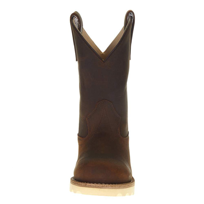 Old West Youth Oiled Brown Pull On Boot