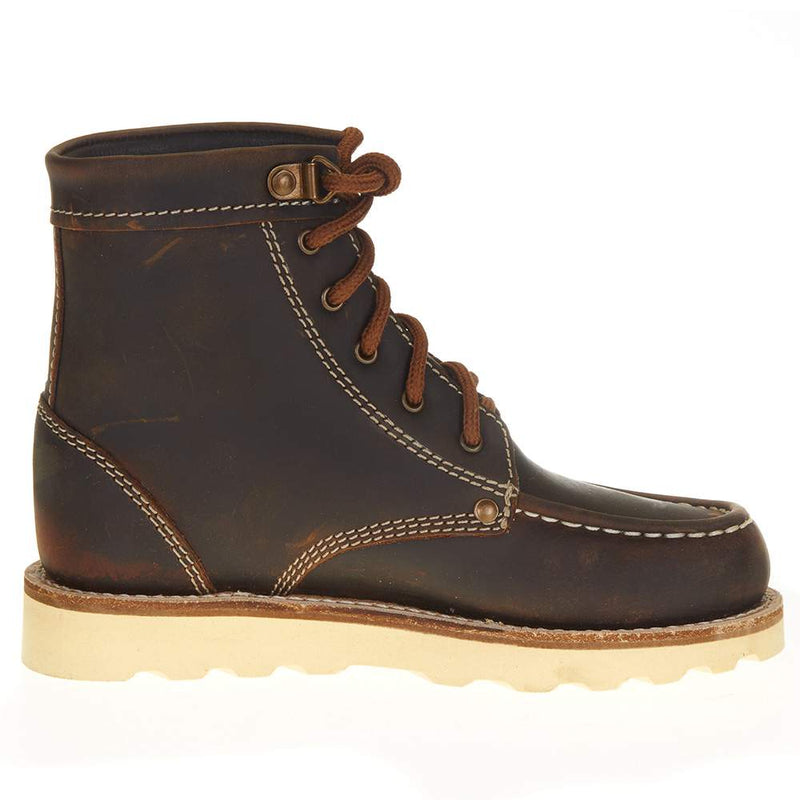 Old West Youth Oiled Brown Lace Up Casual