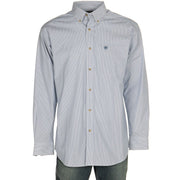 Men's Arait Dayne Mini Blue Stripe Long Sleeve Shirt