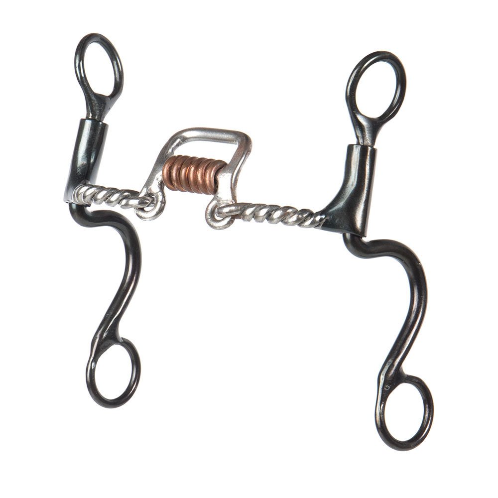 Checkering Bit Dutton Bits Twisted Wire Angled Square Port 6 1/2in. Cheek Bit