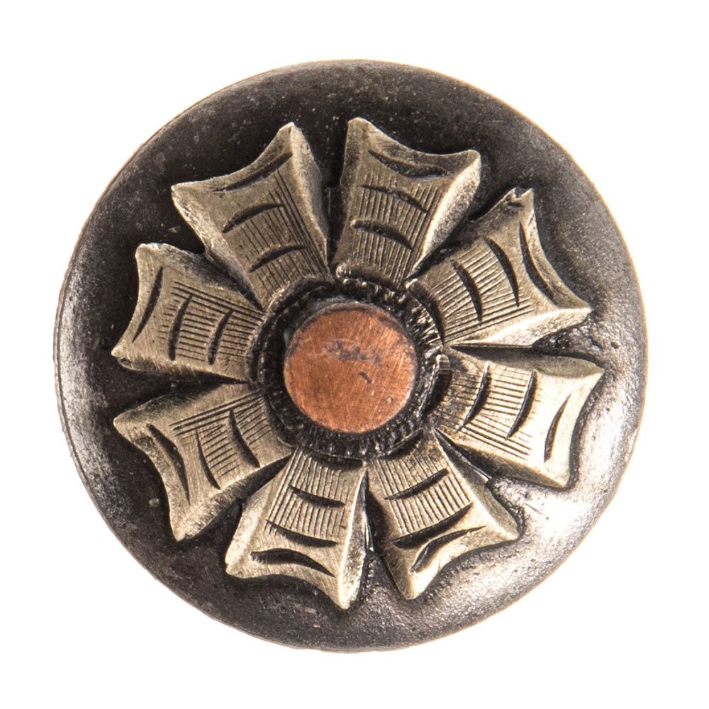 Flower Scroll Slotted Saddle Conchos 1.5 Set of 6