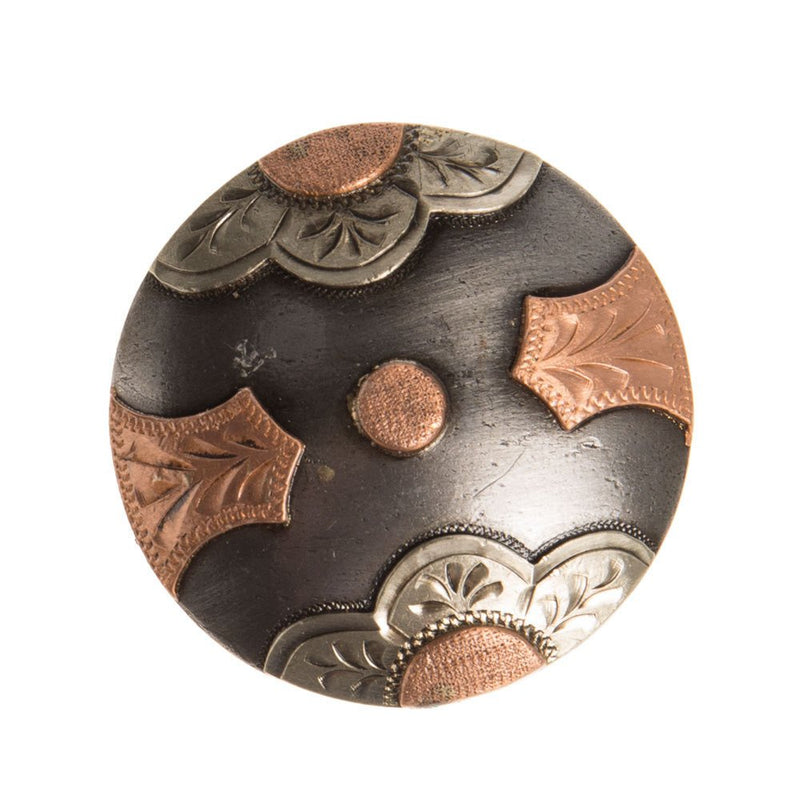 1 1/2in Copper Wheat Flower Chicago Screw Concho