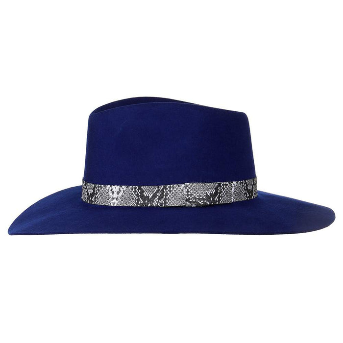 Women's M+F Navy with White Snake Band Fashion Hat