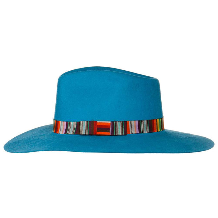 Women's M+F Turquoise with Serape Band Fashion Hat