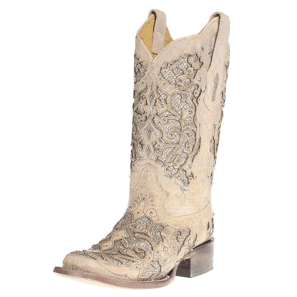 White glitter hotsell cowgirl boots