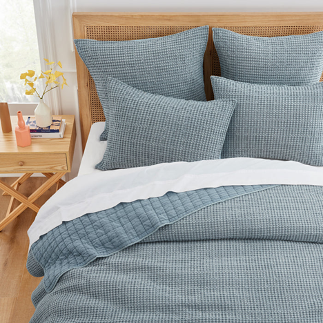 Rod's True Western Soft Cotton Chambray Waffle Weave Quilt Set