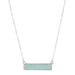 Dainty Silver Turquoise Bar Necklace