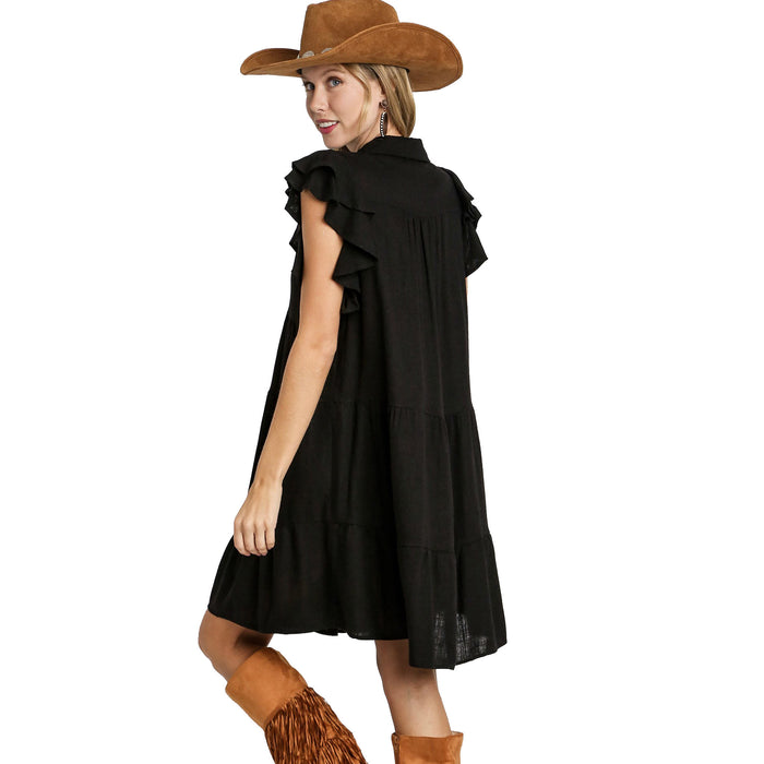 Umgee Usa Inc. Women's Black Tiered Dress