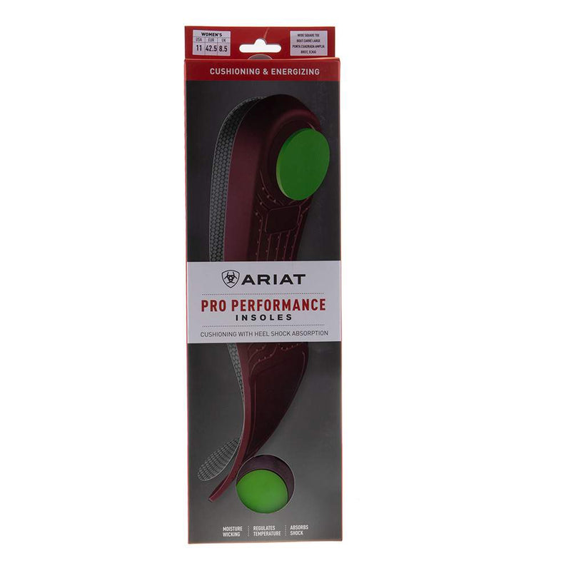WOMEN`S ARIAT PRO PERFOMANCE INSOLES WIDE SQUARE TOE