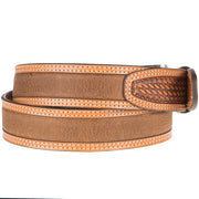 Mens Distressed Medium Brown Croc Belt