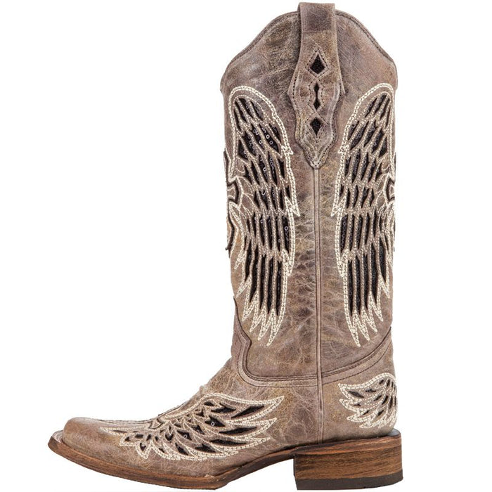 Corral Women's Brown With Black Wings & Cross Cowgirl Boots