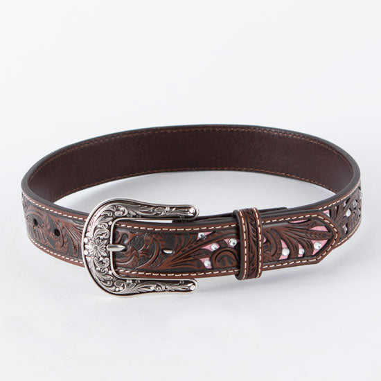Girl's Pink Tooled Belt