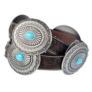 Women's Floral Oval Concho Belt