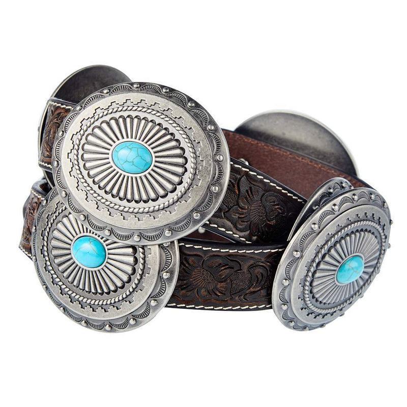 Women's Floral Oval Concho Belt
