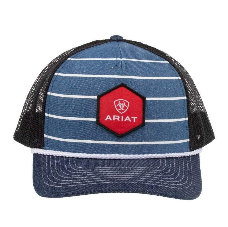 Ariat Men's Denim Striped Logo Cap