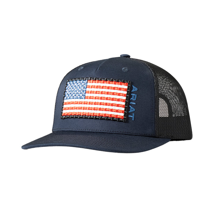 Basket Weave Flag Navy Cap