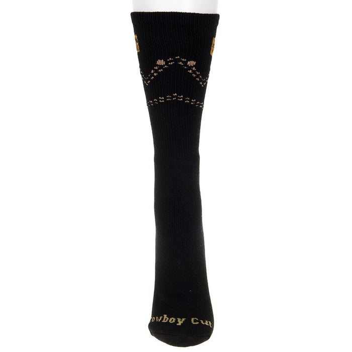 For Bare Feet Men's Black Wrangler Patch Boot Sock