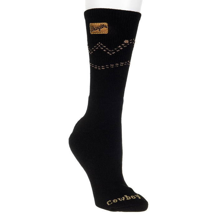 For Bare Feet Men's Black Wrangler Patch Boot Sock