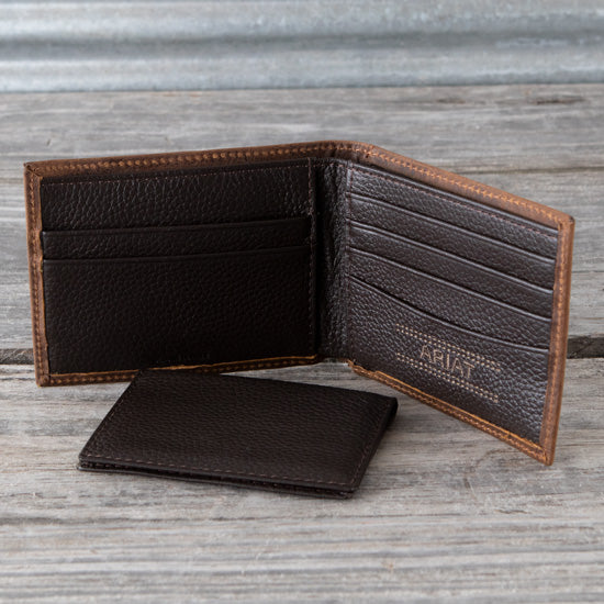 Ariat Flag Brown Bifold Wallet
