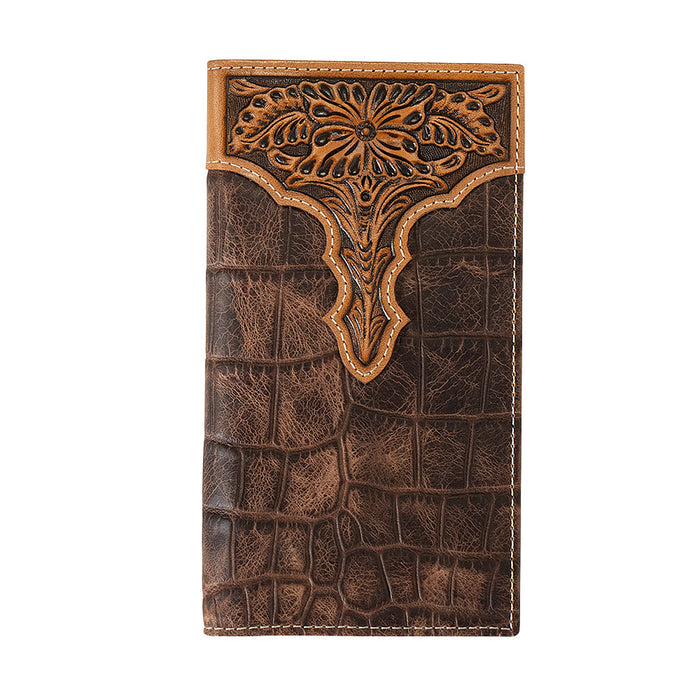 Rodeo Croco Brown Floral Embossed Wallet