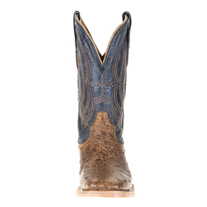 Corral Men's Rodeo Performance Tan Orix FQ Ostrich 12in. Navy Embroidery Top Square Toe