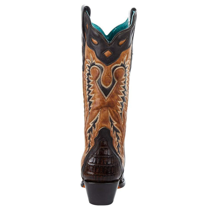Corral Women`s Brown Caiman 13in. Tan Top Boot