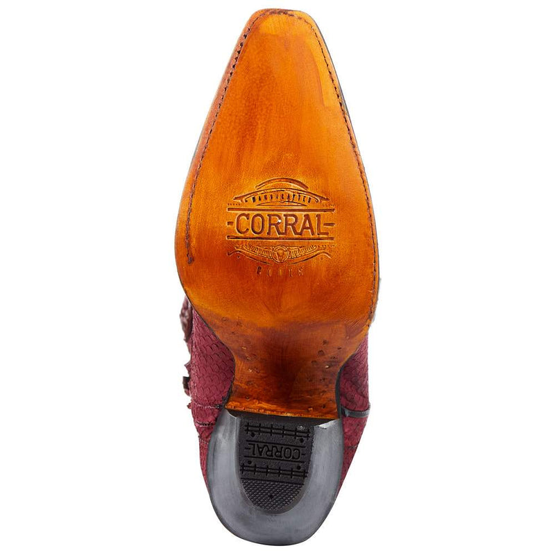Corral Women`s Red Python 15in. Top Boot