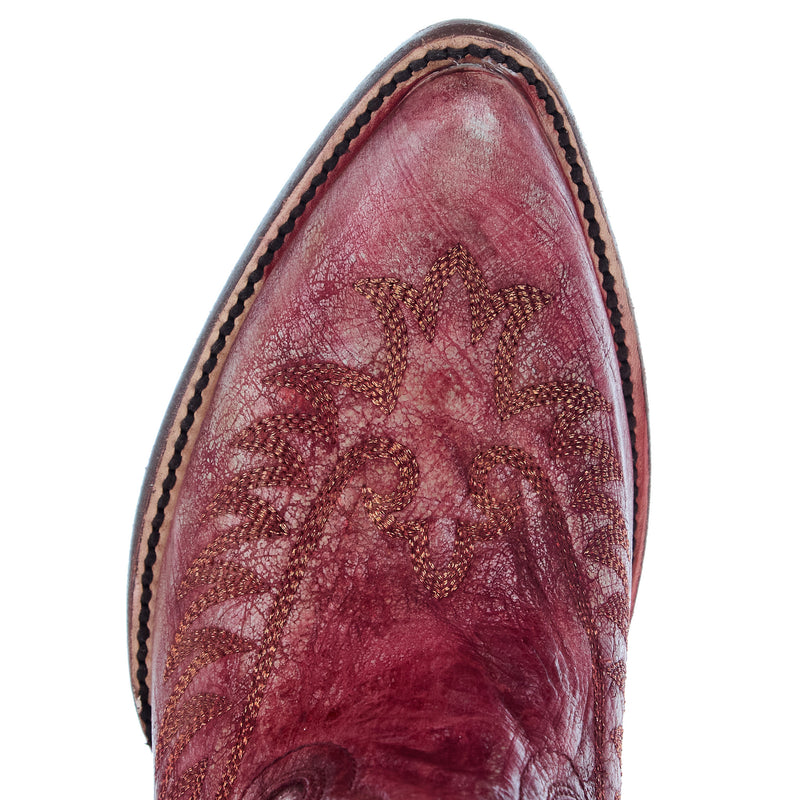 Corral Women`s Distressed Red Embroidered 20In Top Boot