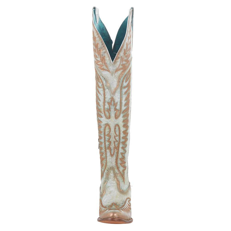 Corral Women's White Embroidered 20in Top Boot