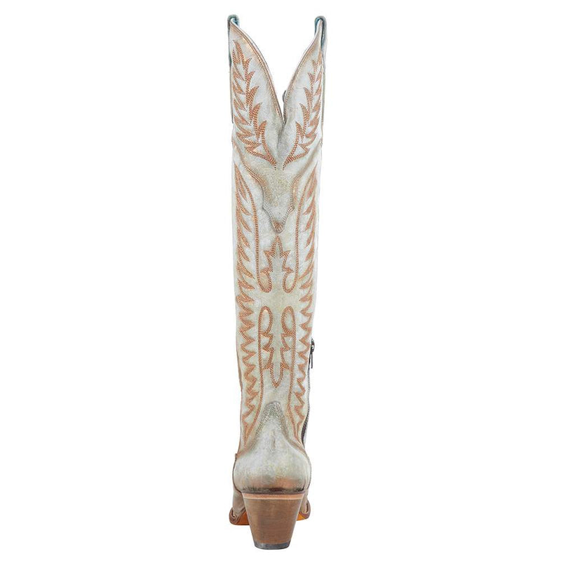 Corral Women's White Embroidered 20in Top Boot