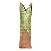 Corral Men's Sand Cowhide 13in. Green Embroidered Top Square Toe Boot
