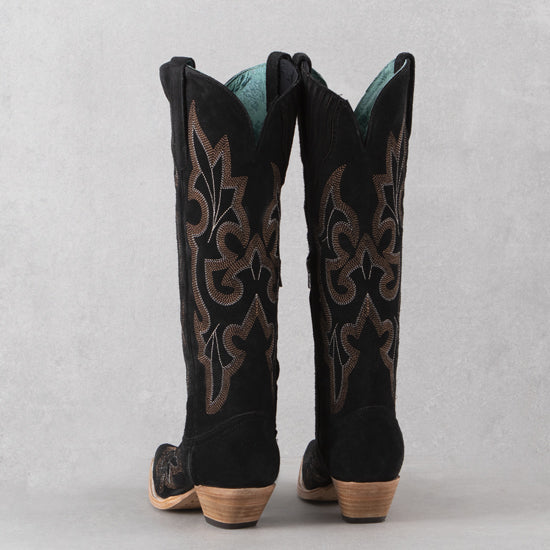 Corral Black Suede Tall Boots