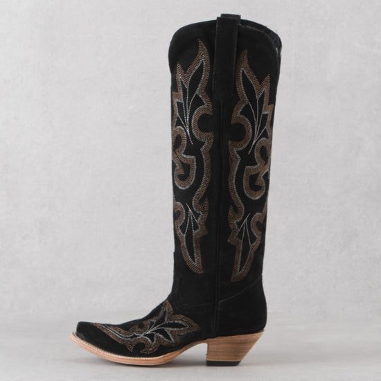 Corral Black Suede Tall Boots