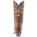 Corral Women's Cognac Flowered Embroidery 13 In Top Snip Toe Cowgirl Boot