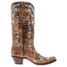 Corral Women's Cognac Flowered Embroidery 13 In Top Snip Toe Cowgirl Boot
